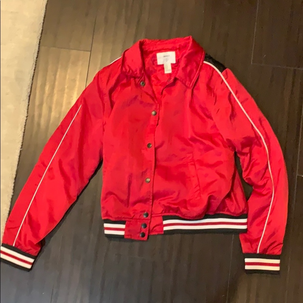 Red bomber jacket